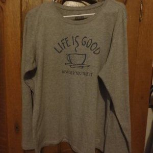 Womens Life Is Good Long Sleeve Top Large